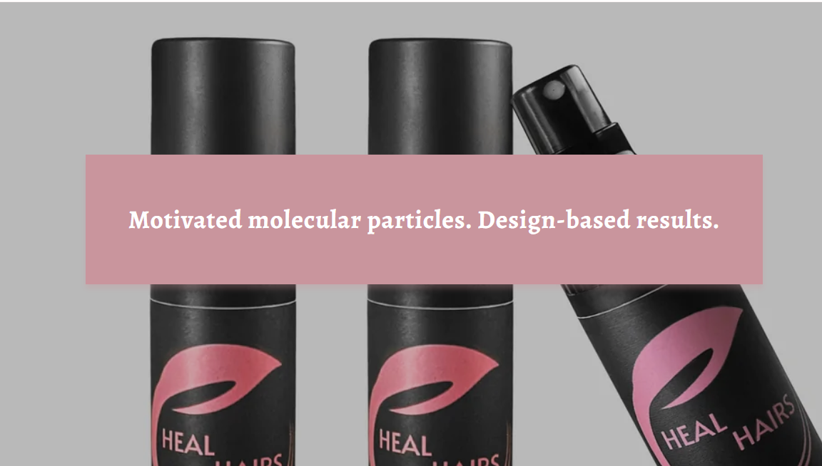 HealHairs Serum Bottles - Motivated molecular particles. Design-based results.